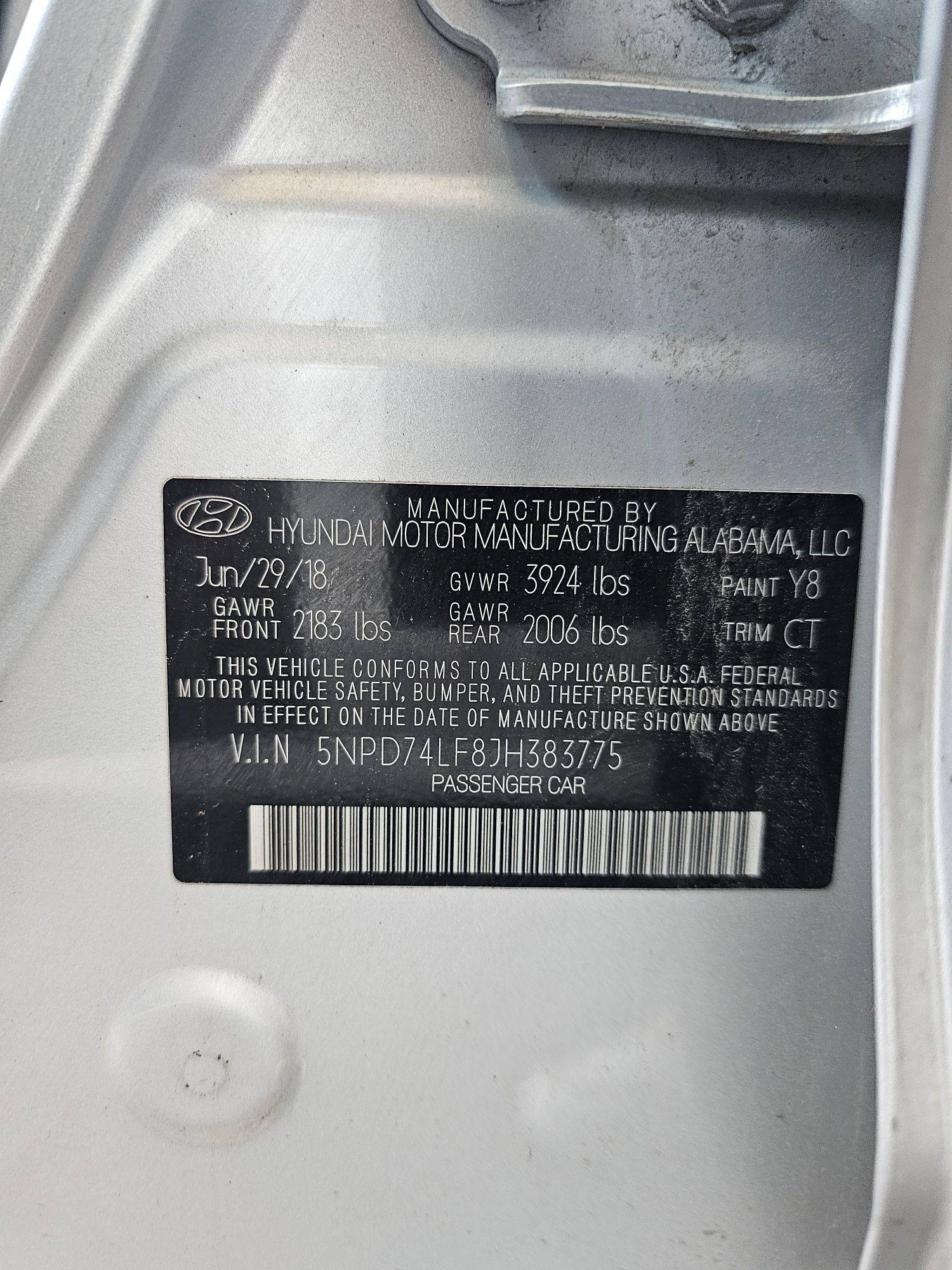HYUNDAI ELANTRA 2018 - Marhaba Auction Used Cars - Image 9