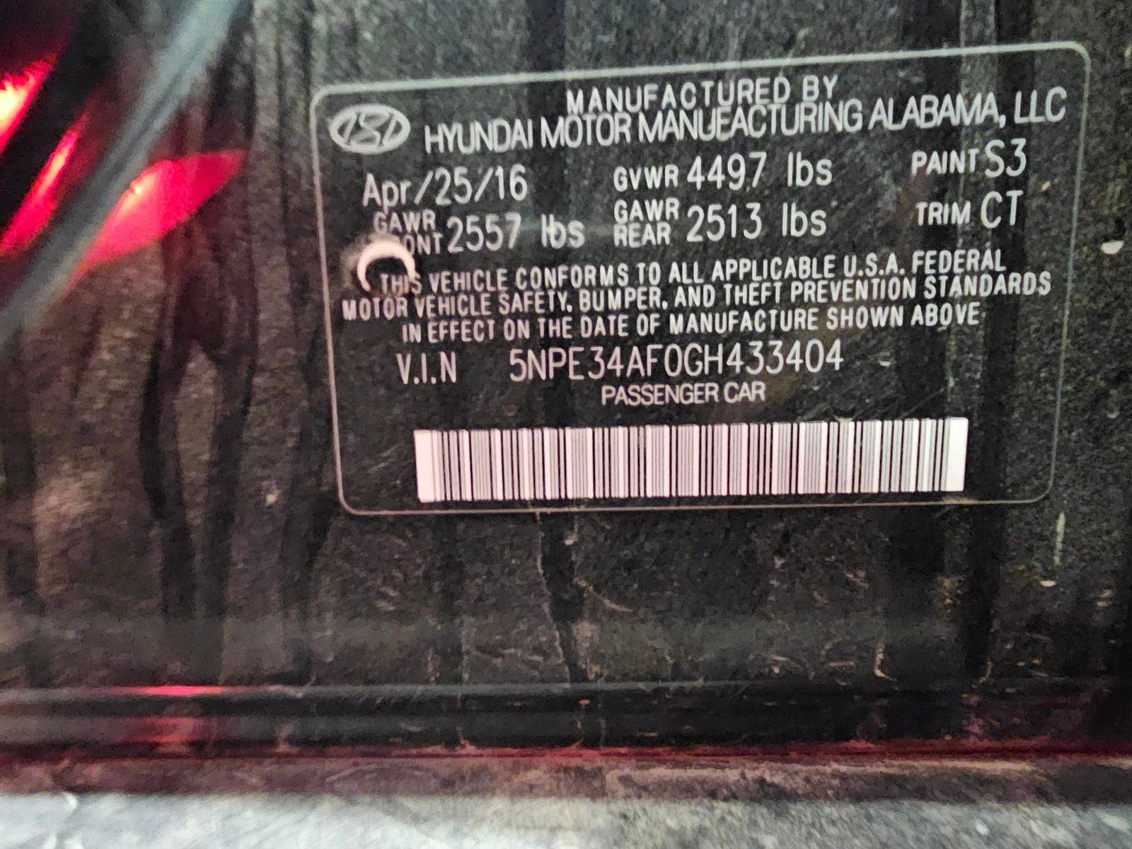 HYUNDAI SONATA SPORT 2016 - Marhaba Auction Used Cars - Image 11