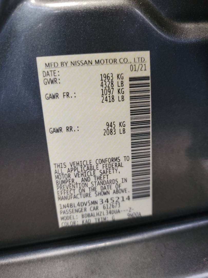 2021 NISSAN ALTIMA — 95382 Miles — Lot MN345214 — Main - Marhaba Auctions Used Cars - Image 10