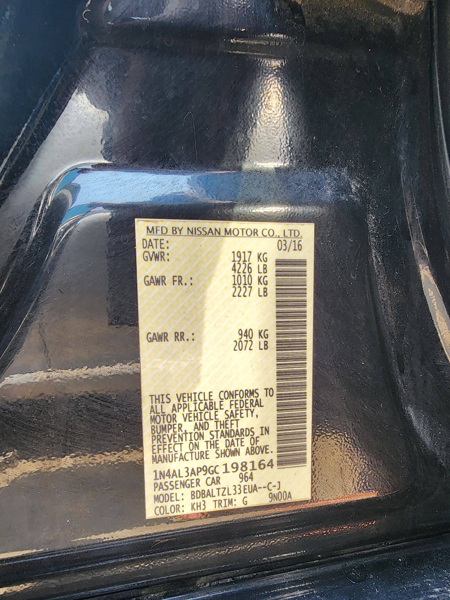 2016 NISSAN ALTIMA — 152396 Miles — Lot 38384907 — Souq - Marhaba Auctions Used Cars - Image 9