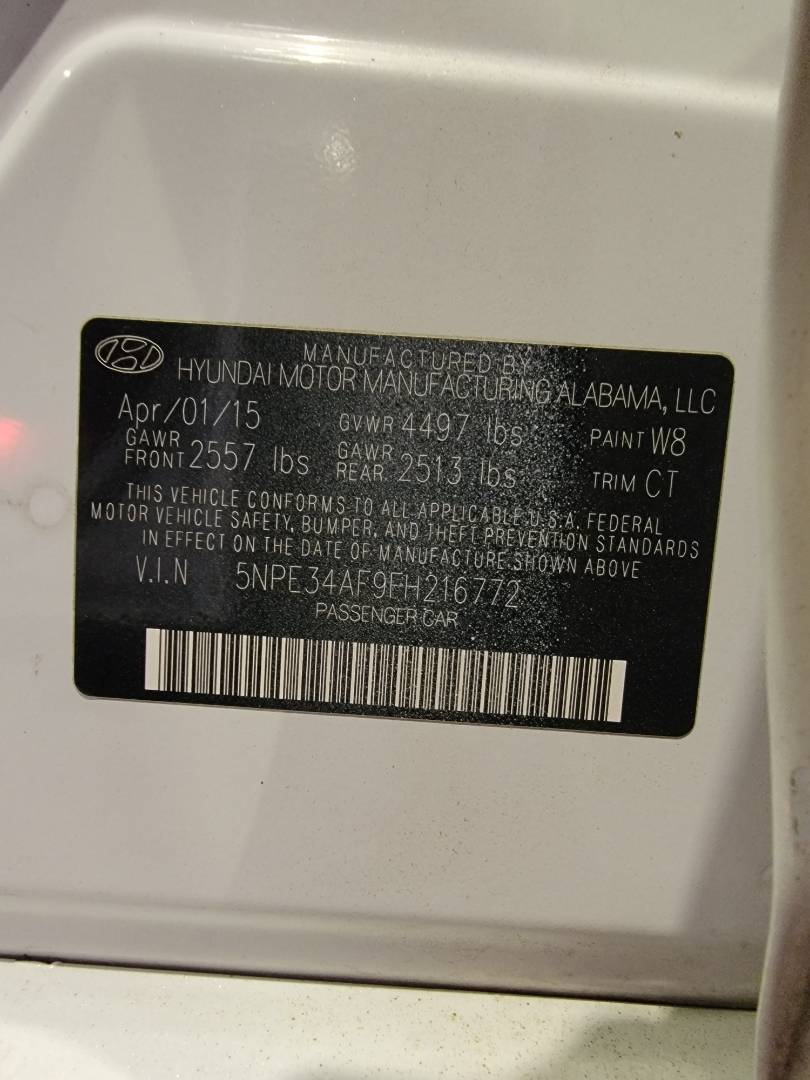 2015 HYUNDAI SONATA — 161717 Miles — Lot FH216772 — Main - Marhaba Auctions Used Cars - Image 10
