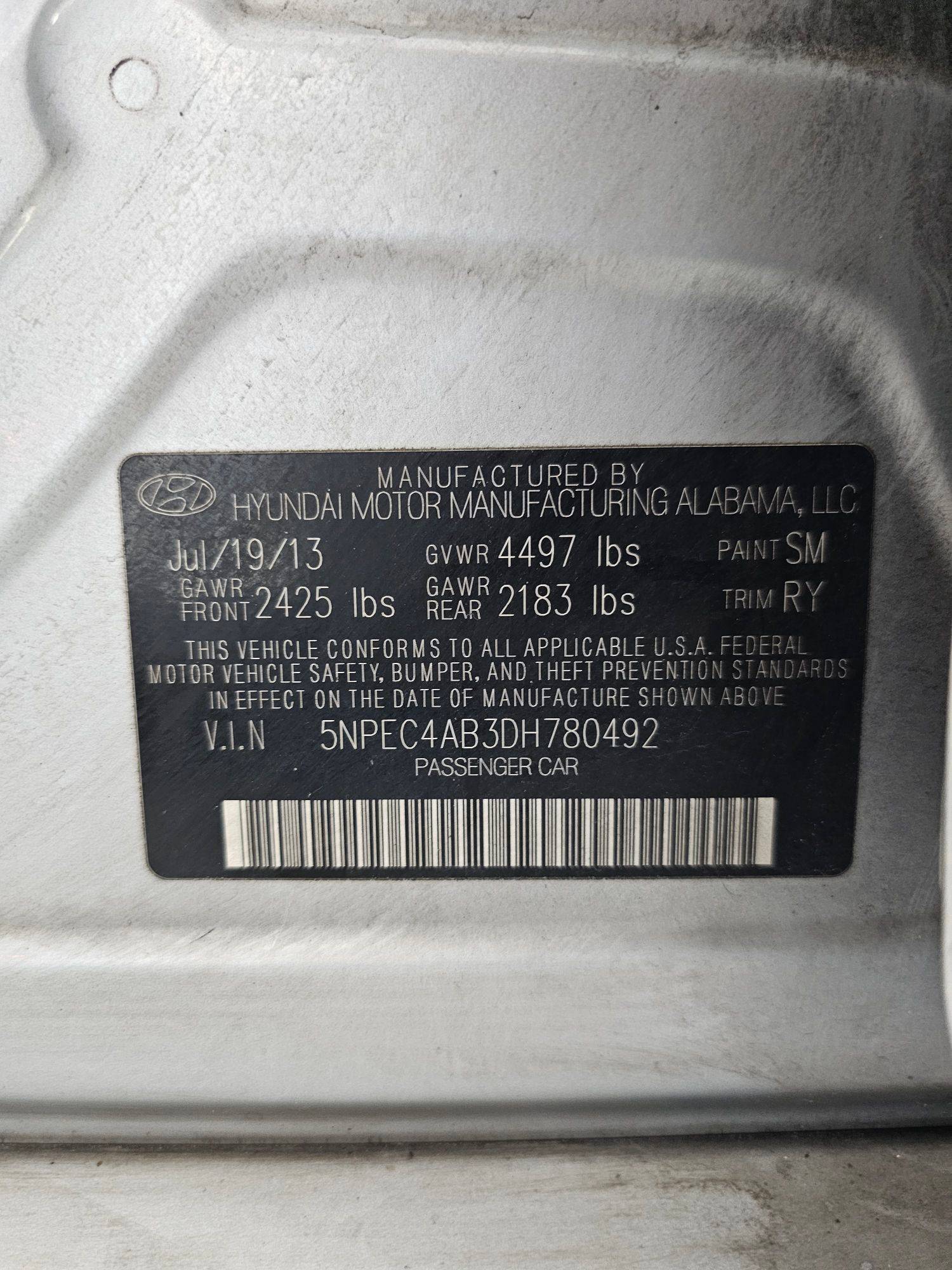 2013 HYUNDAI SONATA — 214153 Miles — Lot 3DH780492 — Souq - Marhaba Auctions Used Cars - Image 10