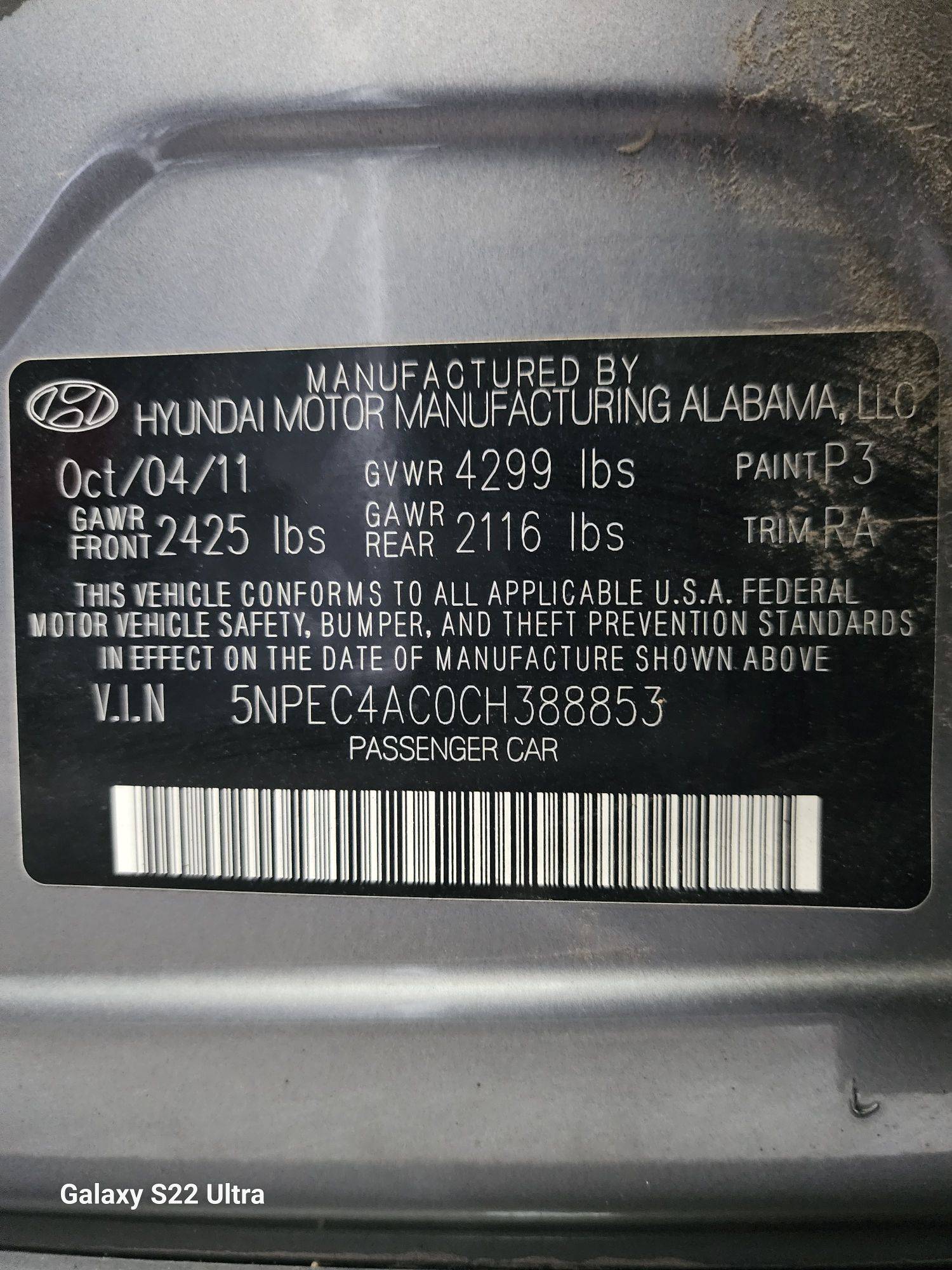 2012 HYUNDAI SONATA — 166345 Miles — Lot 74690953 - Marhaba Auctions Used Cars - Image 7