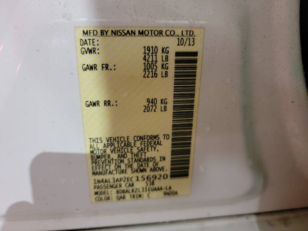 2014 NISSAN ALTIMA — 239161 Miles — Lot 37877876 - Marhaba Auctions Used Cars - Image 9