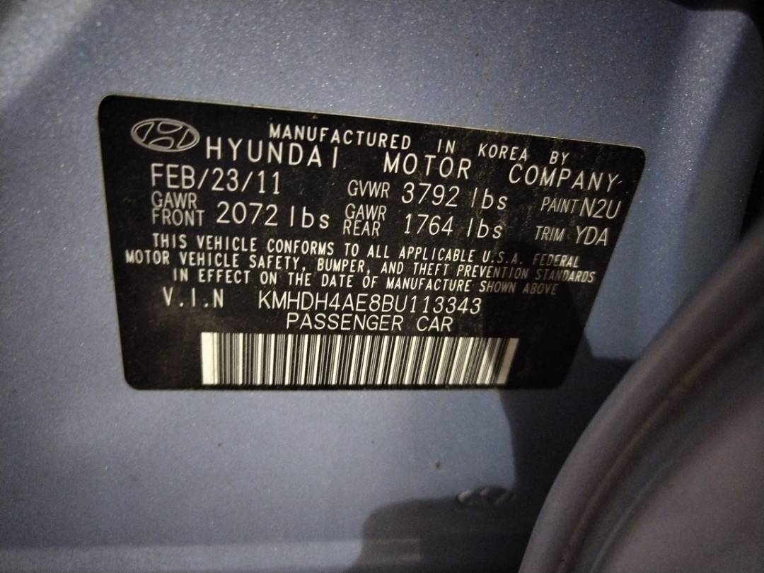 2011 HYUNDAI ELANTRA — 179326 Miles — Lot 48482163 - Marhaba Auctions Used Cars - Image 8