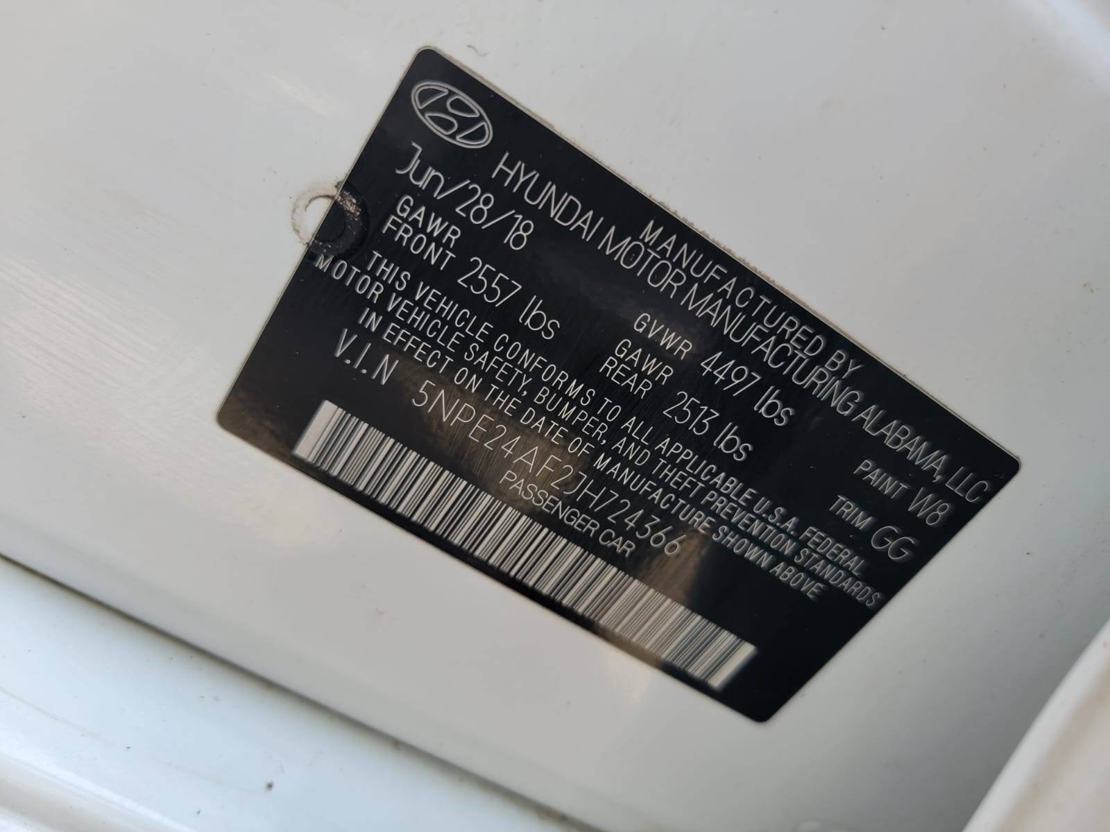 2018 HYUNDAI SONATA — 76556 Miles — Lot 724366 — Main - Marhaba Auctions Used Cars - Image 11