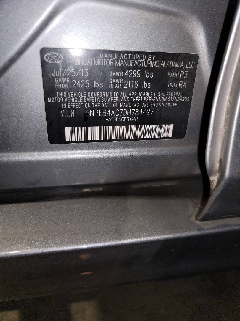 2013 HYUNDAI SONATA — Lot 66535853 - Marhaba Auctions Used Cars - Image 9