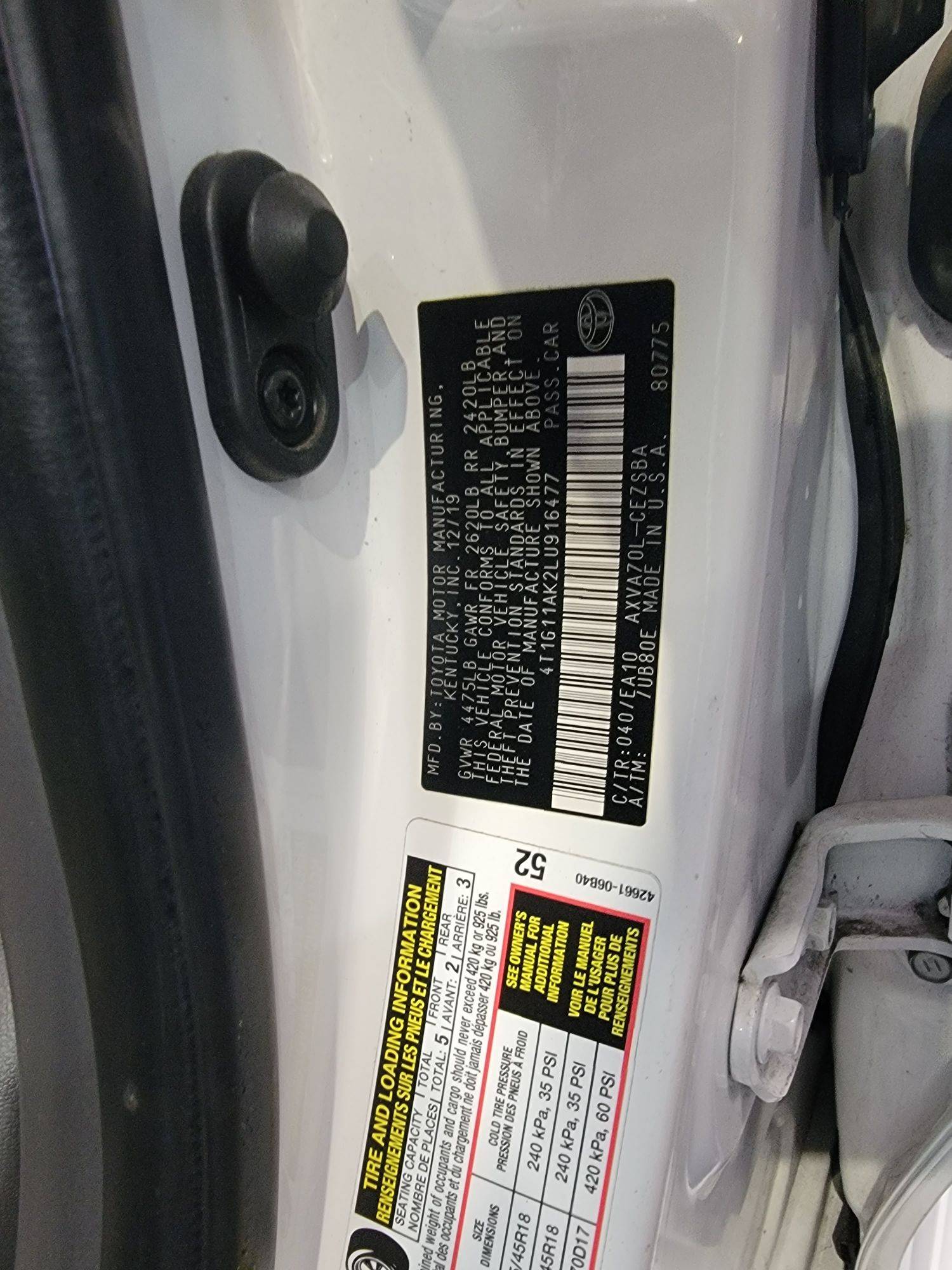 TOYOTA CAMRY 2020 - Marhaba Auction Used Cars - Image 10