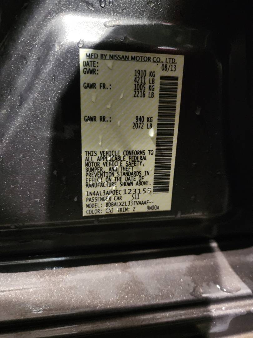 2014 NISSAN ALTIMA — 159000 Miles — Lot 73161133 - Marhaba Auctions Used Cars - Image 3