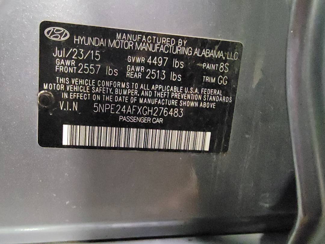 2016 HYUNDAI SONATA — 148762 Miles — Lot GH276483 — Main - Marhaba Auctions Used Cars - Image 10