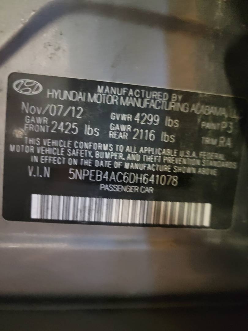 2013 HYUNDAI SONATA — 143429 Miles — Lot 35674345 - Marhaba Auctions Used Cars - Image 10