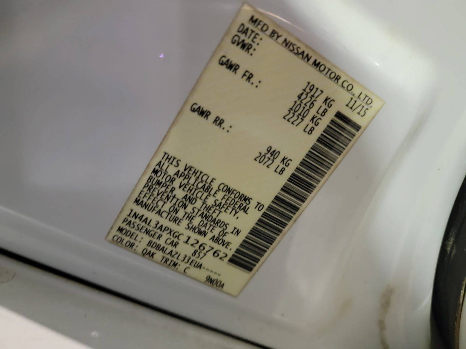 NISSAN ALTIMA 2016 - Marhaba Auction Used Cars - Image 8