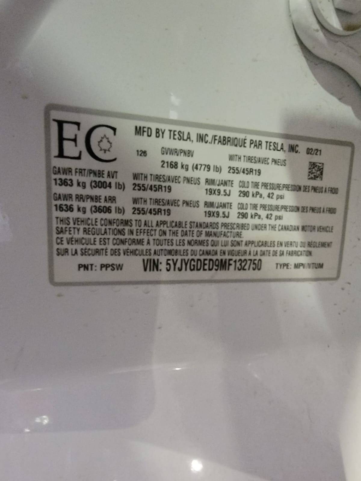 2021 TESLA MODEL Y — 59553 KM — Lot MF132750 — Main - Marhaba Auctions Used Cars - Image 11