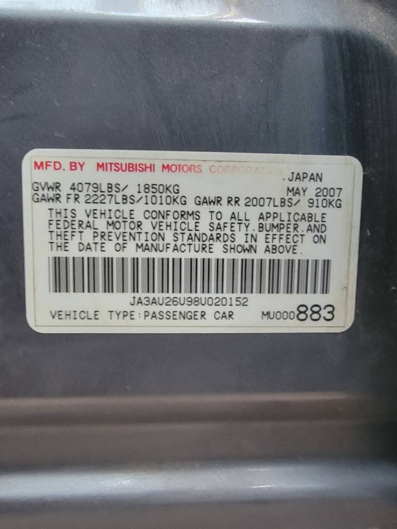 2008 MITSUBISHI LANCER — 186130 Miles — Lot 39641597 — Main - Marhaba Auctions Used Cars - Image 9