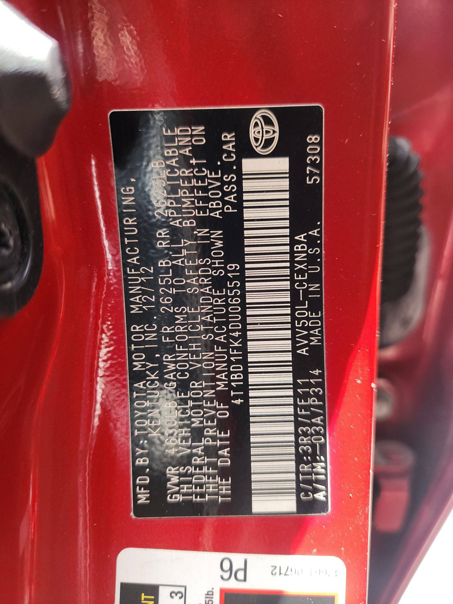 2013 TOYOTA CAMRY — 185257 Miles — Lot 38693876 — Souq - Marhaba Auctions Used Cars - Image 9