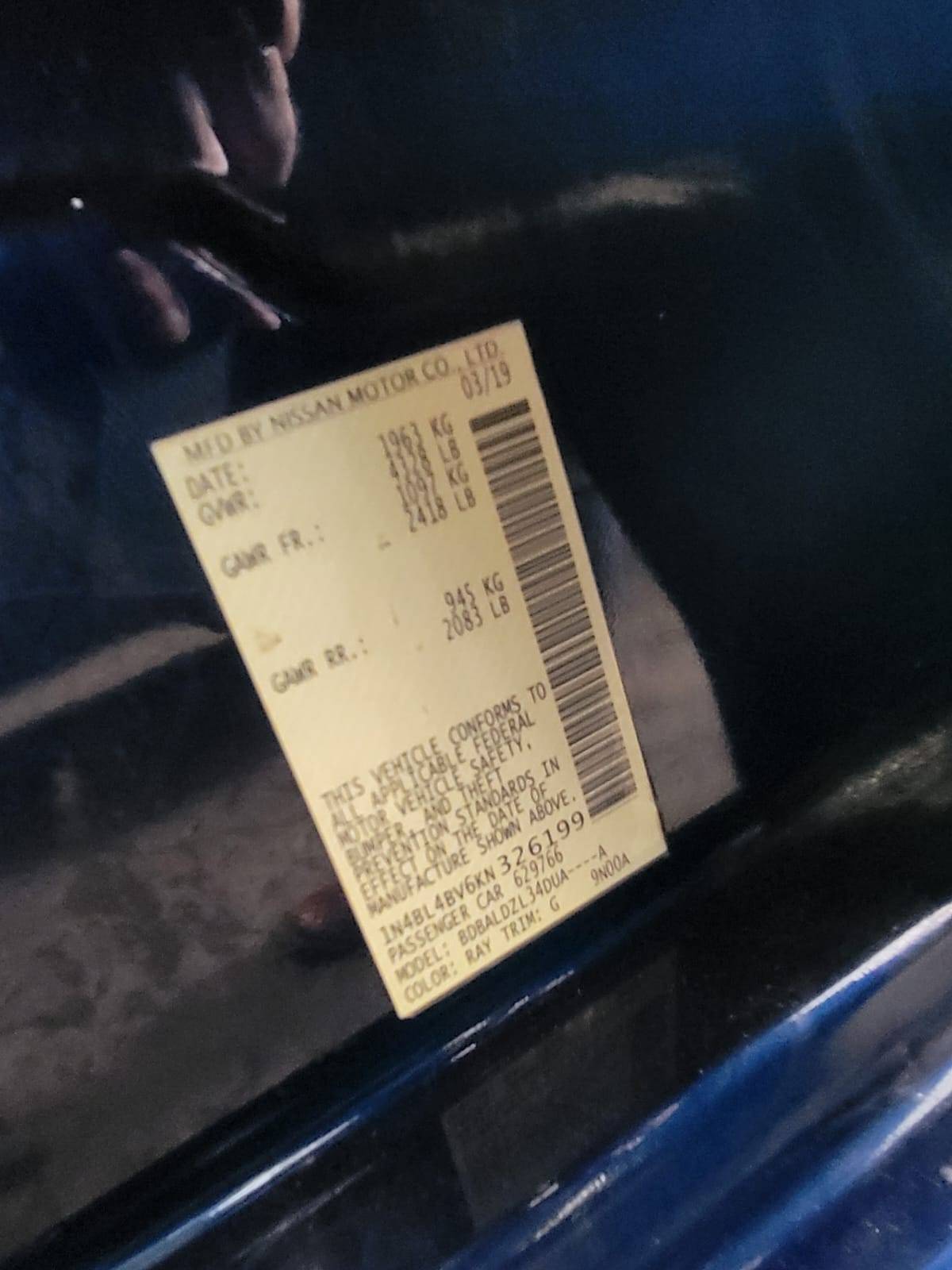 2019 NISSAN ALTIMA — 60495 Miles — Lot KN326199 — Souq - Marhaba Auctions Used Cars - Image 8