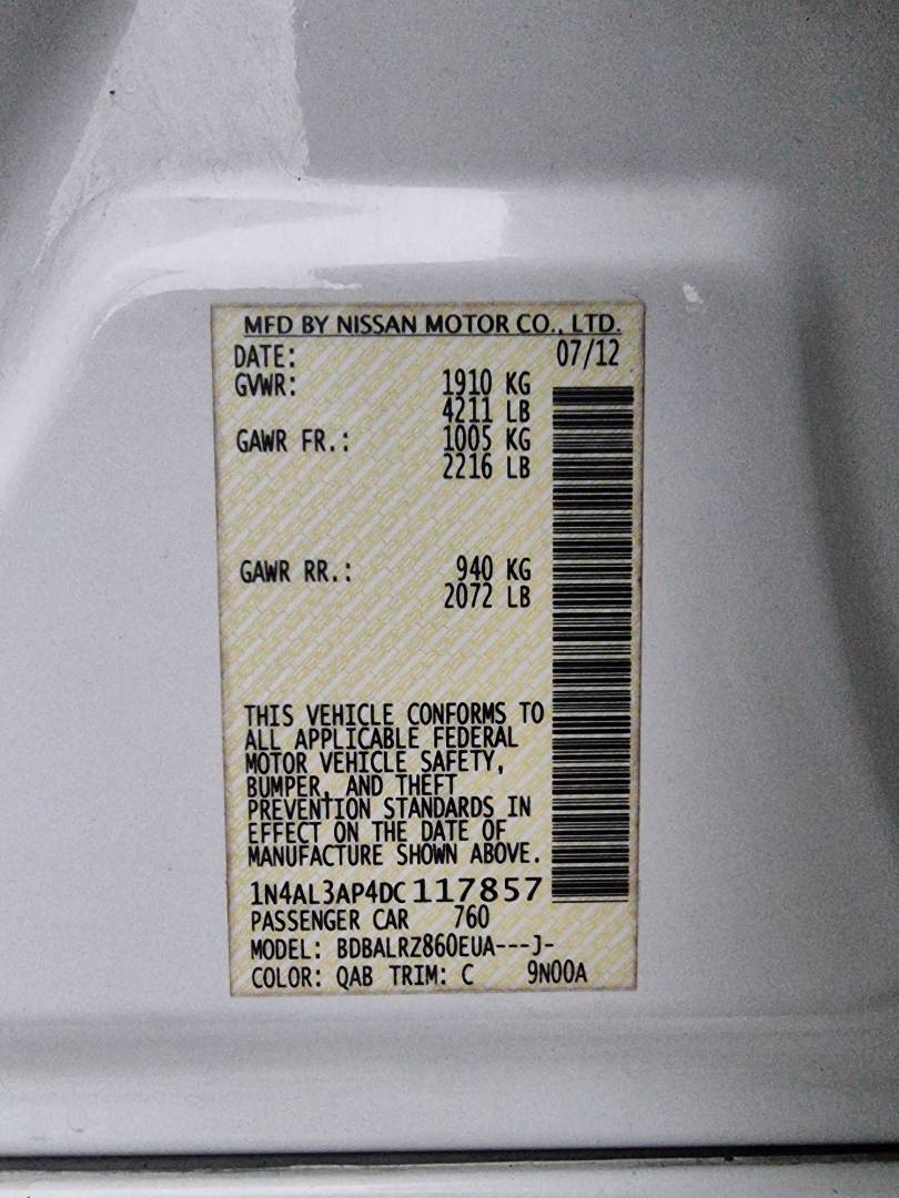2013 NISSAN ALTIMA — 200881 Miles — Lot 62799434 — Souq - Marhaba Auctions Used Cars - Image 9