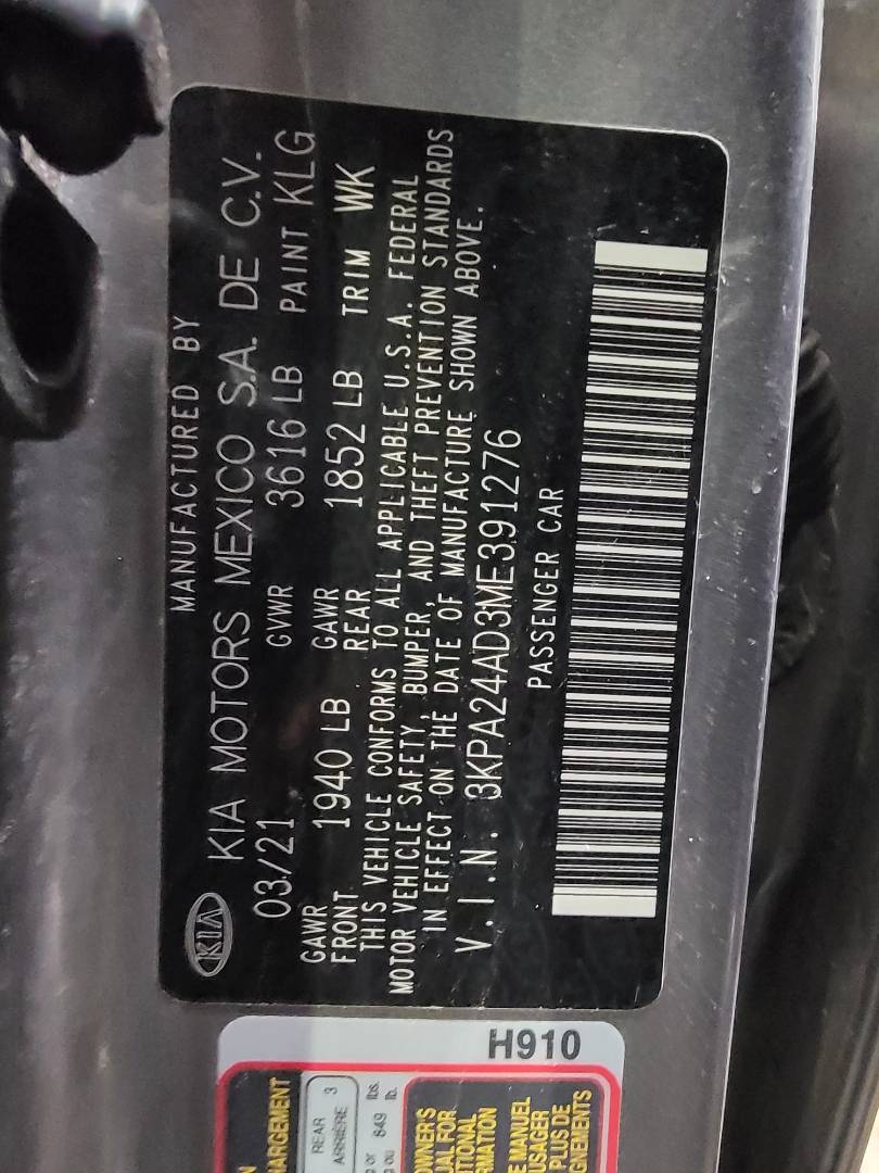 2021 KIA RIO — 67323 Miles — Lot ME391276 — Main - Marhaba Auctions Used Cars - Image 9