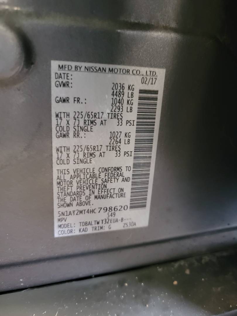 2017 NISSAN ROGUE — 96362 Miles — Lot HC798620 — Main - Marhaba Auctions Used Cars - Image 10