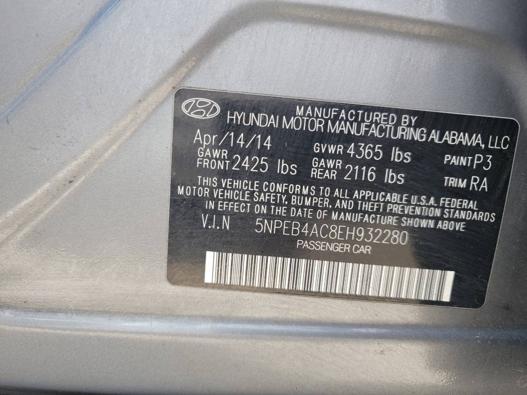 2014 HYUNDAI SONATA — 218754 Miles — Lot AC8EH932280 — Main - Marhaba Auctions Used Cars - Image 8