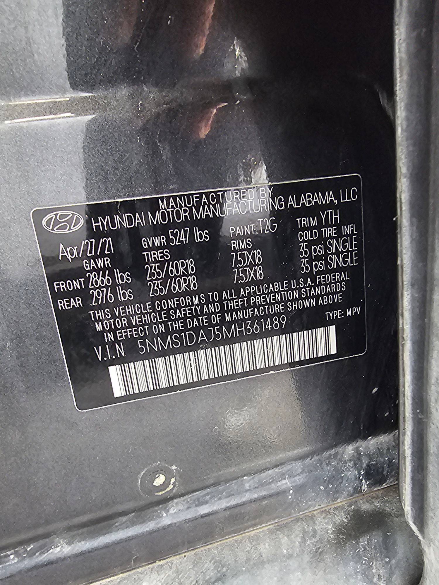 2021 HYUNDAI SANTA FE — 62741 Miles — Lot MH361489 — Ind. 12 - Marhaba Auctions Used Cars - Image 9