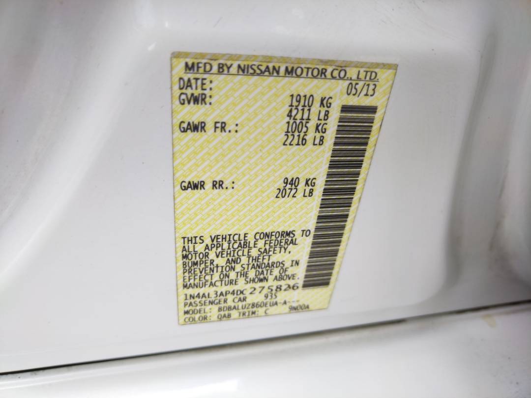 2013 NISSAN ALTIMA — 268609 Miles — Lot 67124853 - Marhaba Auctions Used Cars - Image 3