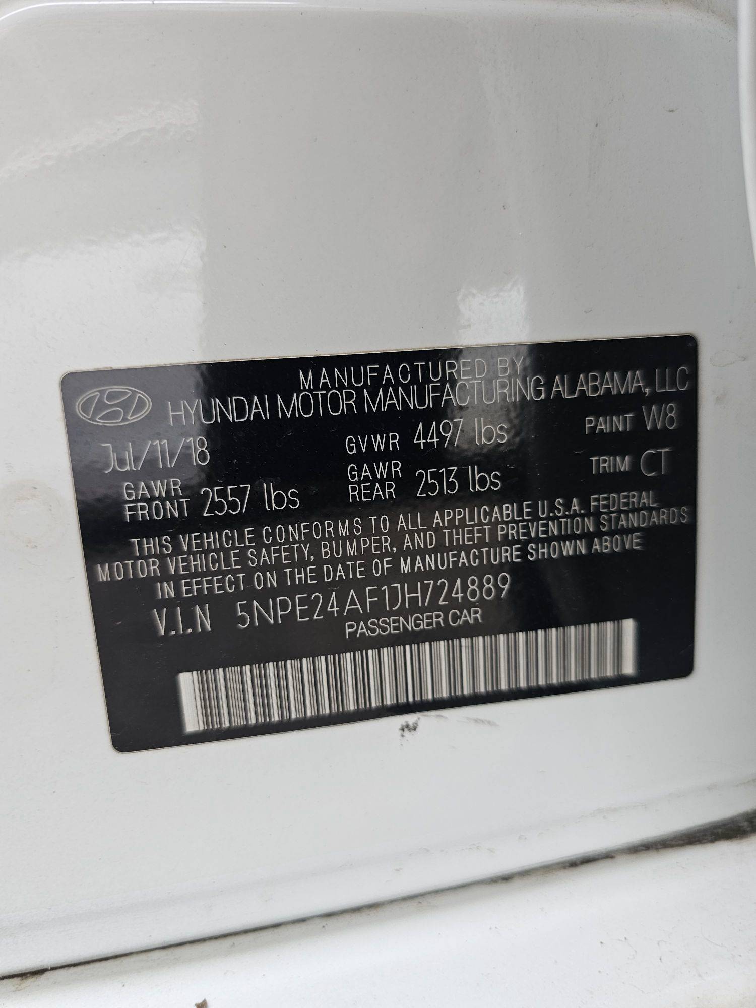 2018 HYUNDAI SONATA — 186092 Miles — Lot 4AF1JH724889 — Souq - Marhaba Auctions Used Cars - Image 9