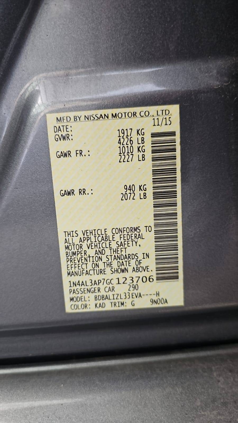 NISSAN ALTIMA 2016 - Marhaba Auction Used Cars - Image 4