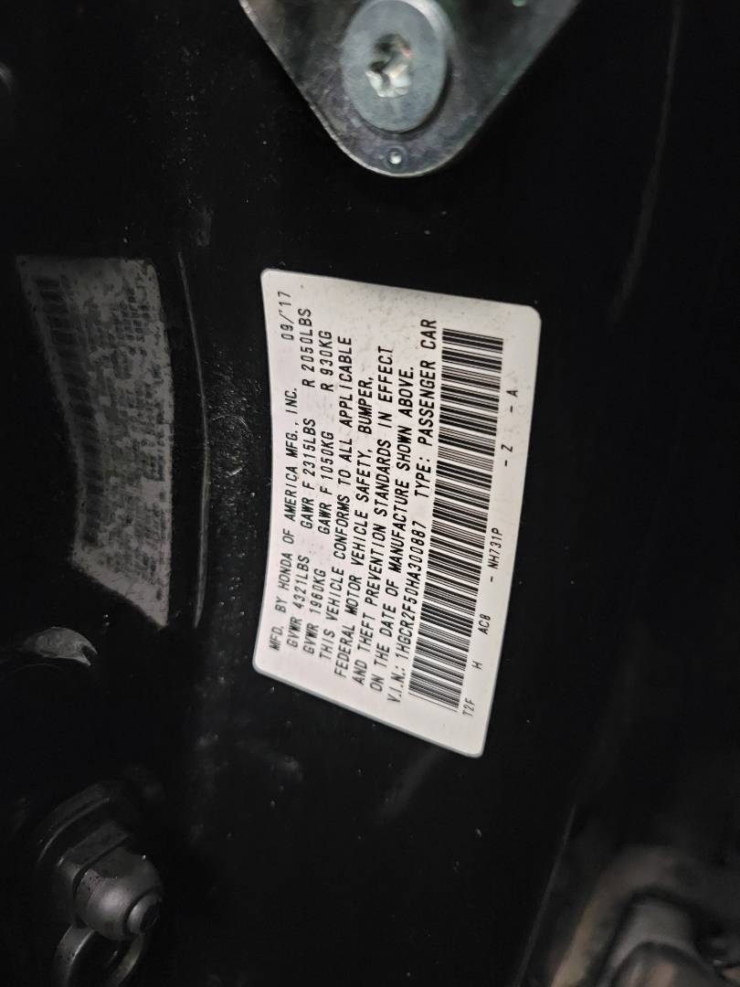 2017 HONDA ACCORD — 172202 Miles — Lot 50HA300887 — Souq - Marhaba Auctions Used Cars - Image 10