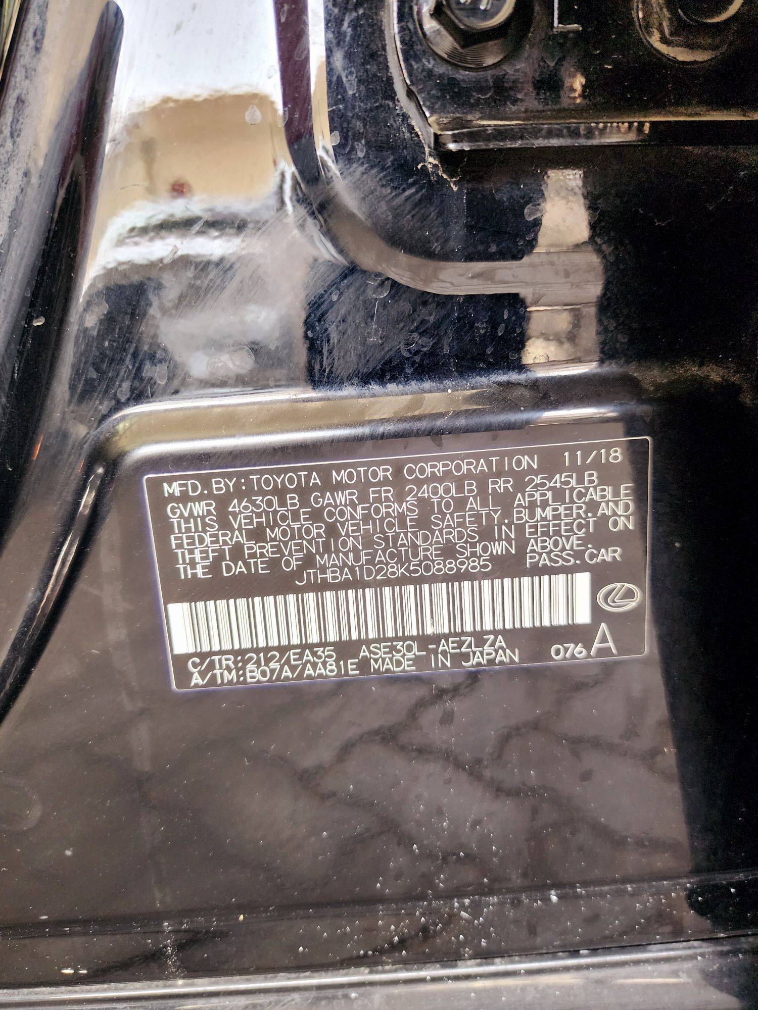 2019 LEXUS IS 300 — 91075 Miles — Lot K5088985 — Souq - Marhaba Auctions Used Cars - Image 10