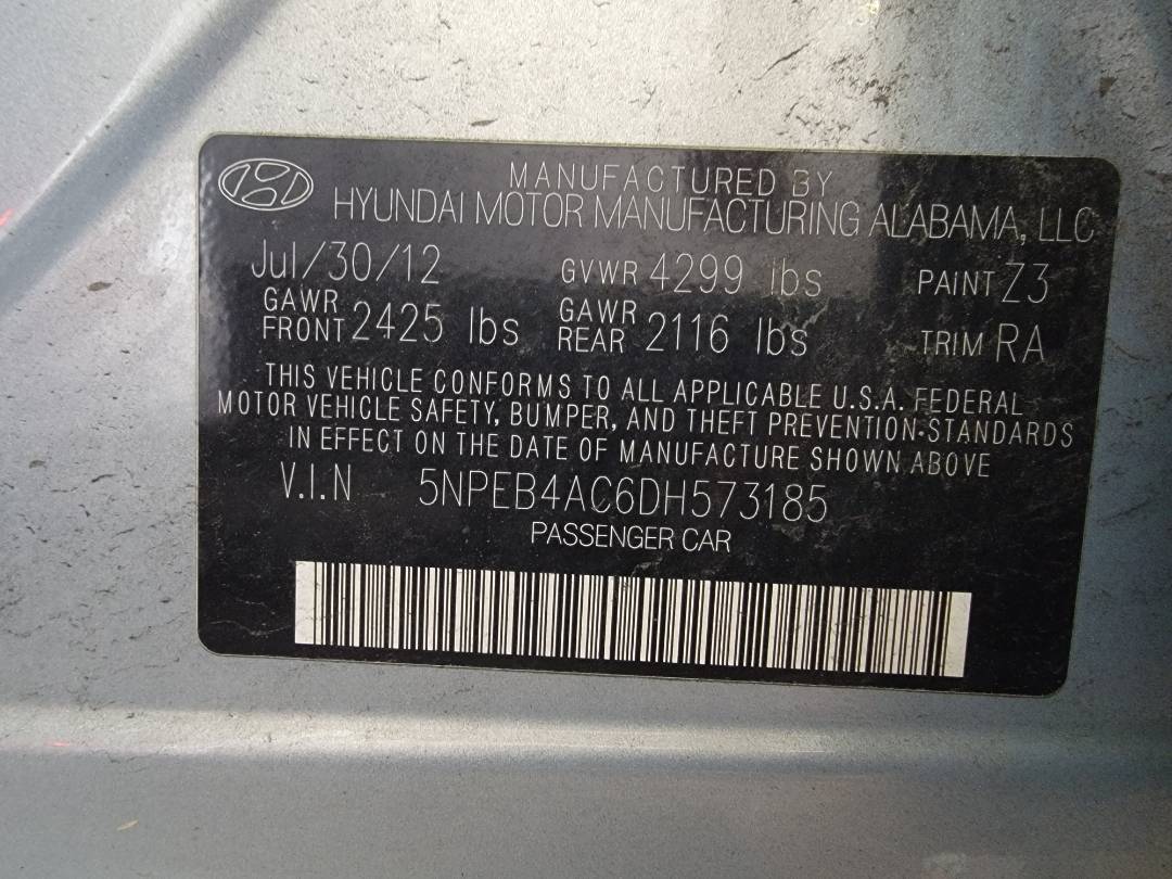 2013 HYUNDAI SONATA — 158938 Miles — Lot 39211128 — Main - Marhaba Auctions Used Cars - Image 9