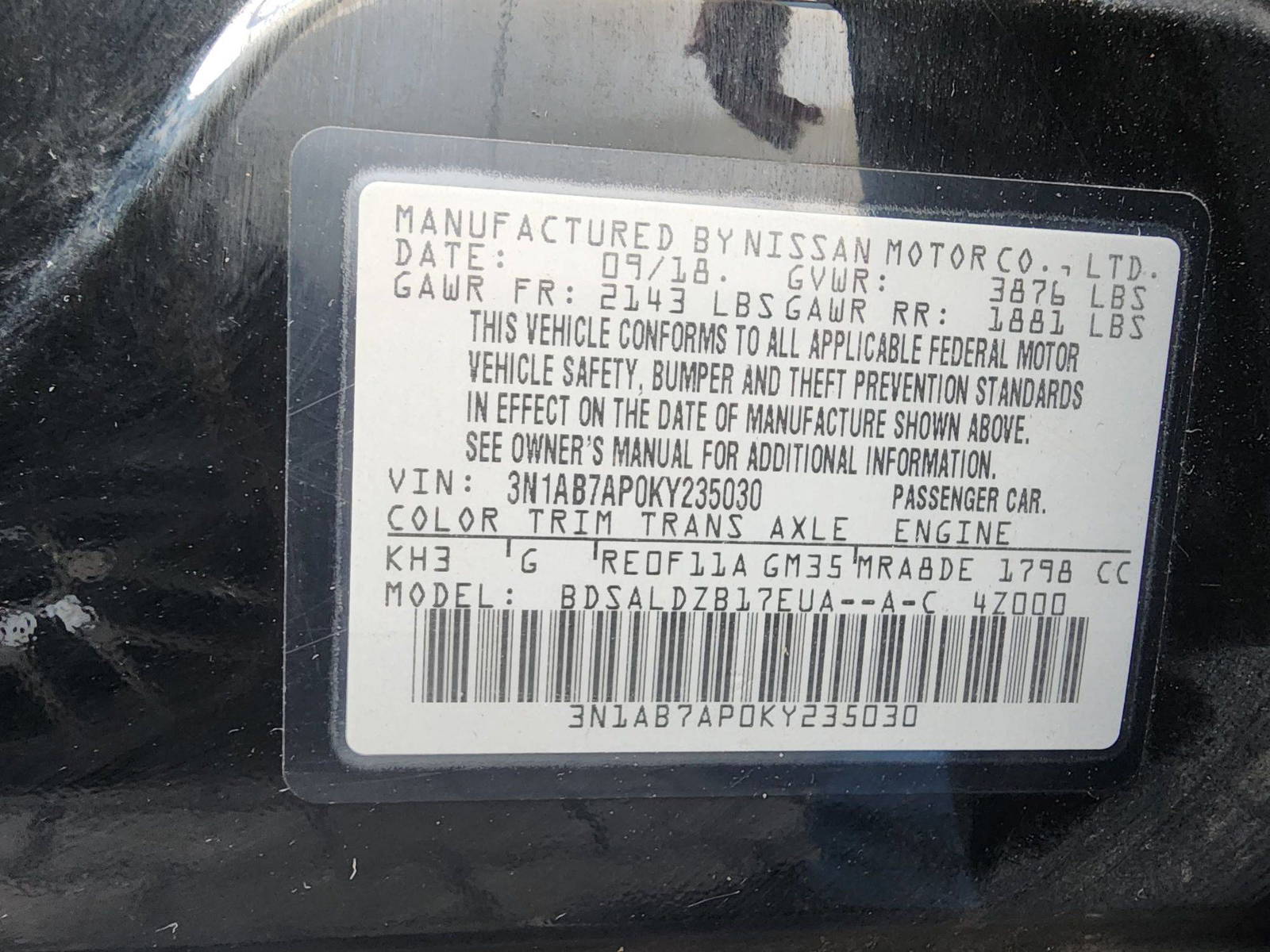 2019 NISSAN SENTRA — 147544 Miles — Lot 36869104 — Al Quoz - Marhaba Auctions Used Cars - Image 11