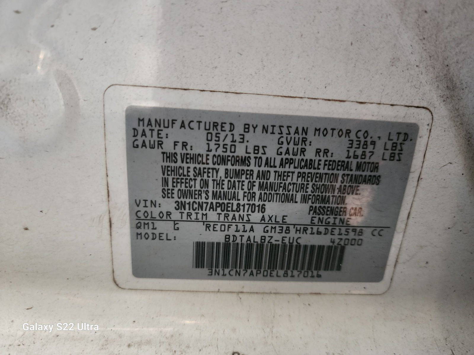 2014 NISSAN VERSA — 146158 Miles — Lot 39052974 - Marhaba Auctions Used Cars - Image 9