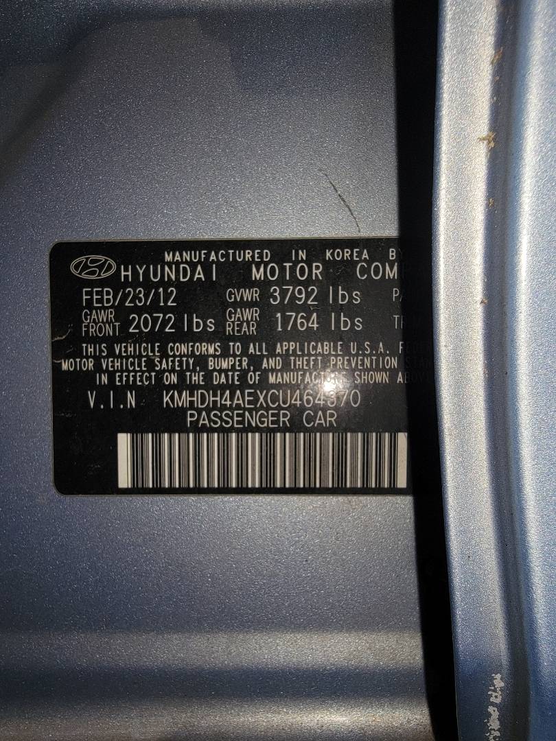 2012 HYUNDAI ELANTRA — 187831 Miles — Lot 50450194 — Souq - Marhaba Auctions Used Cars - Image 10