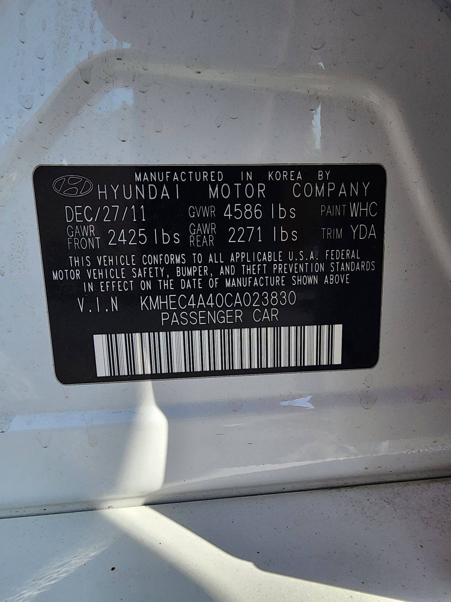 2012 HYUNDAI SONATA — 236811 Miles — Lot 125487 — Souq - Marhaba Auctions Used Cars - Image 10