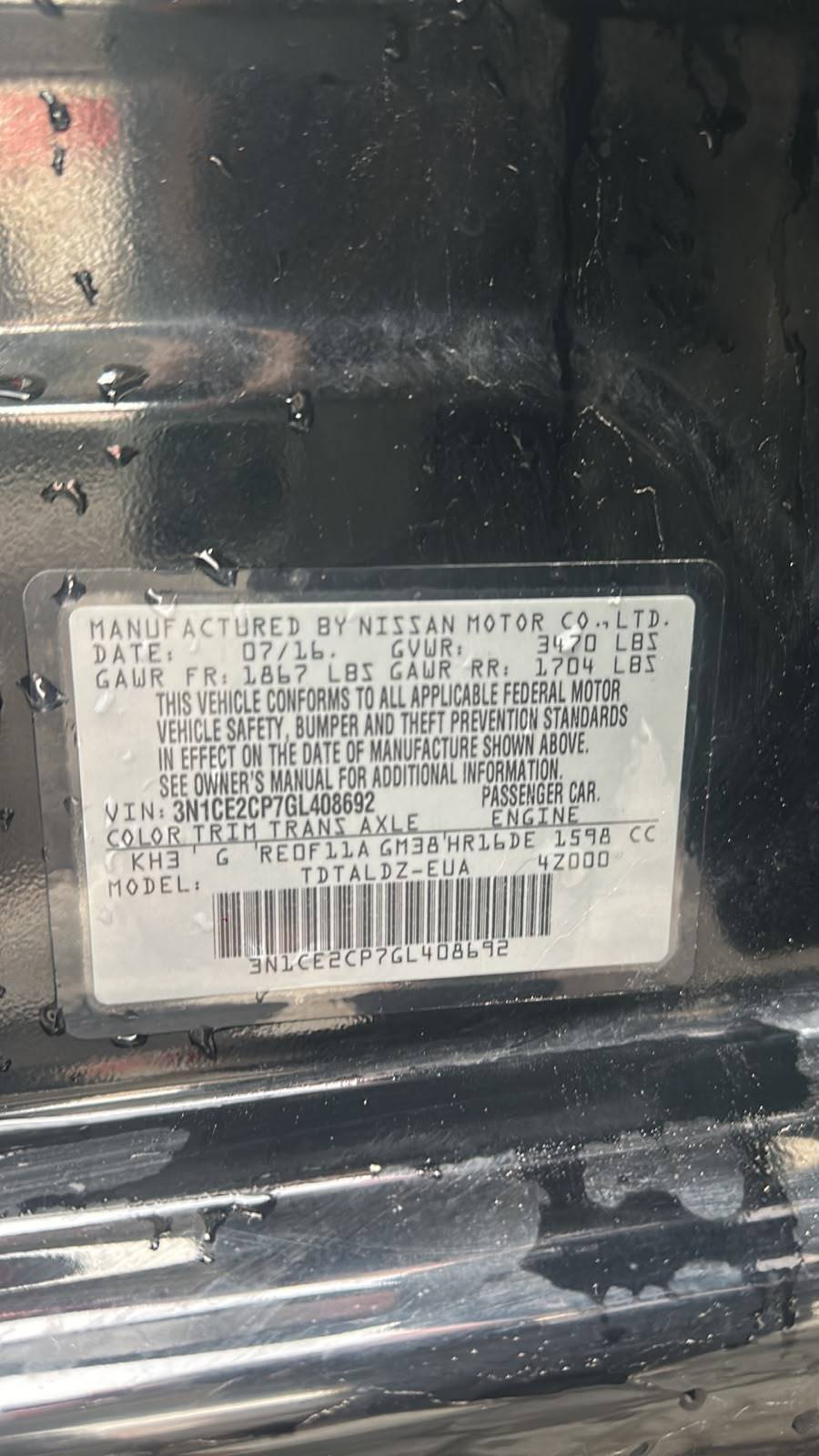 2016 NISSAN VERSA — 162094 Miles — Lot GL408692 — Souq - Marhaba Auctions Used Cars - Image 10