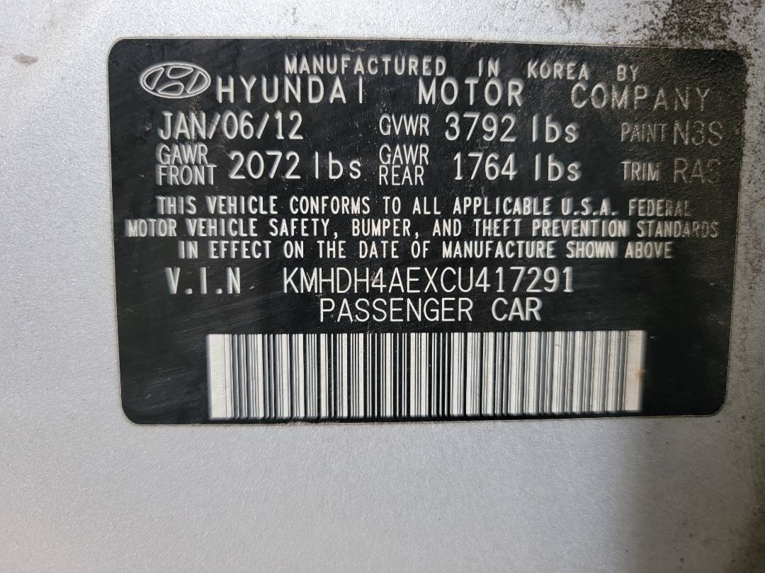 2012 HYUNDAI ELANTRA — 154484 Miles — Lot 38940111 — Main - Marhaba Auctions Used Cars - Image 9