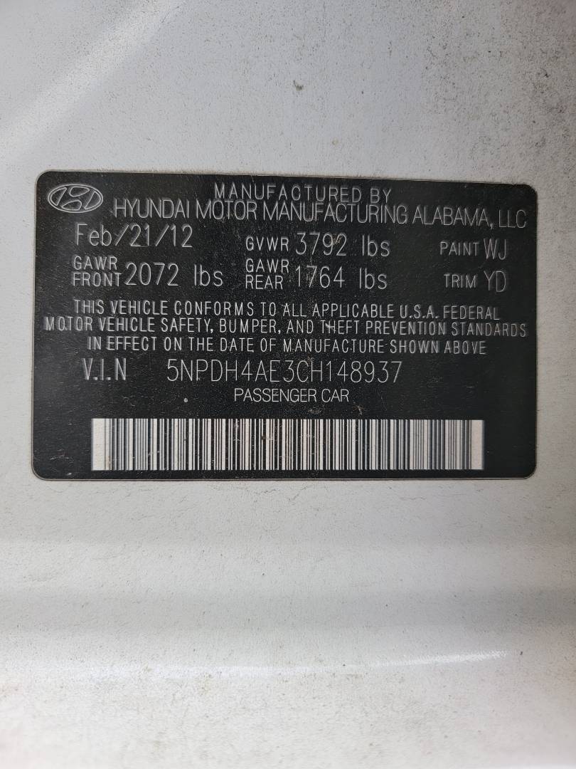2012 HYUNDAI ELANTRA — 219057 Miles — Lot 38112754 - Marhaba Auctions Used Cars - Image 10