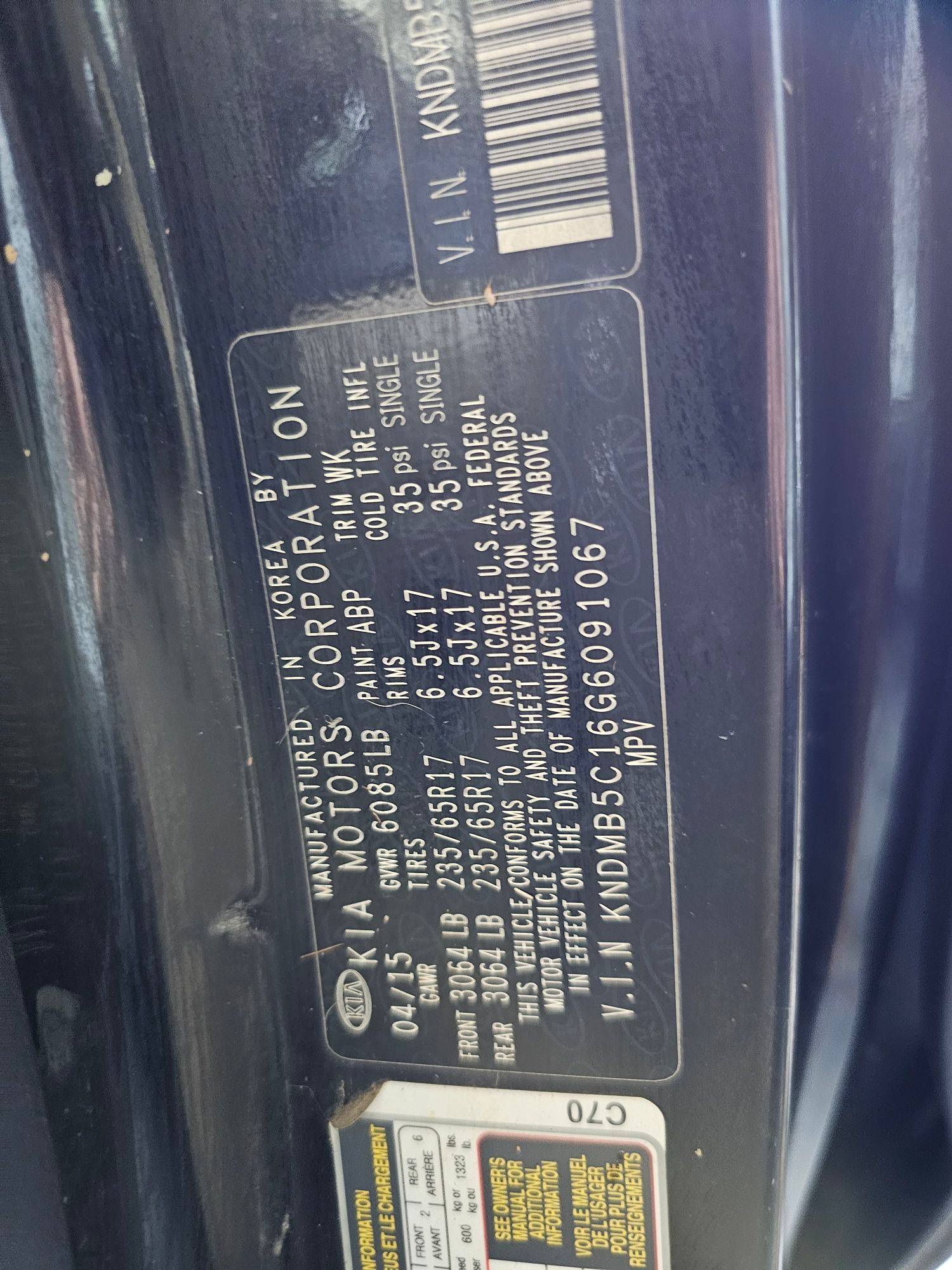2016 KIA SEDONA — 147656 Miles — Lot 3881358 — Souq - Marhaba Auctions Used Cars - Image 9