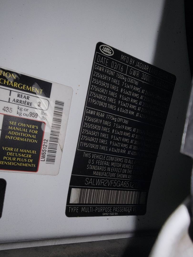 LAND ROVER RANGE ROVER SPORT HSE DYNAMIC 2016 - Marhaba Auction Used Cars - Image 11