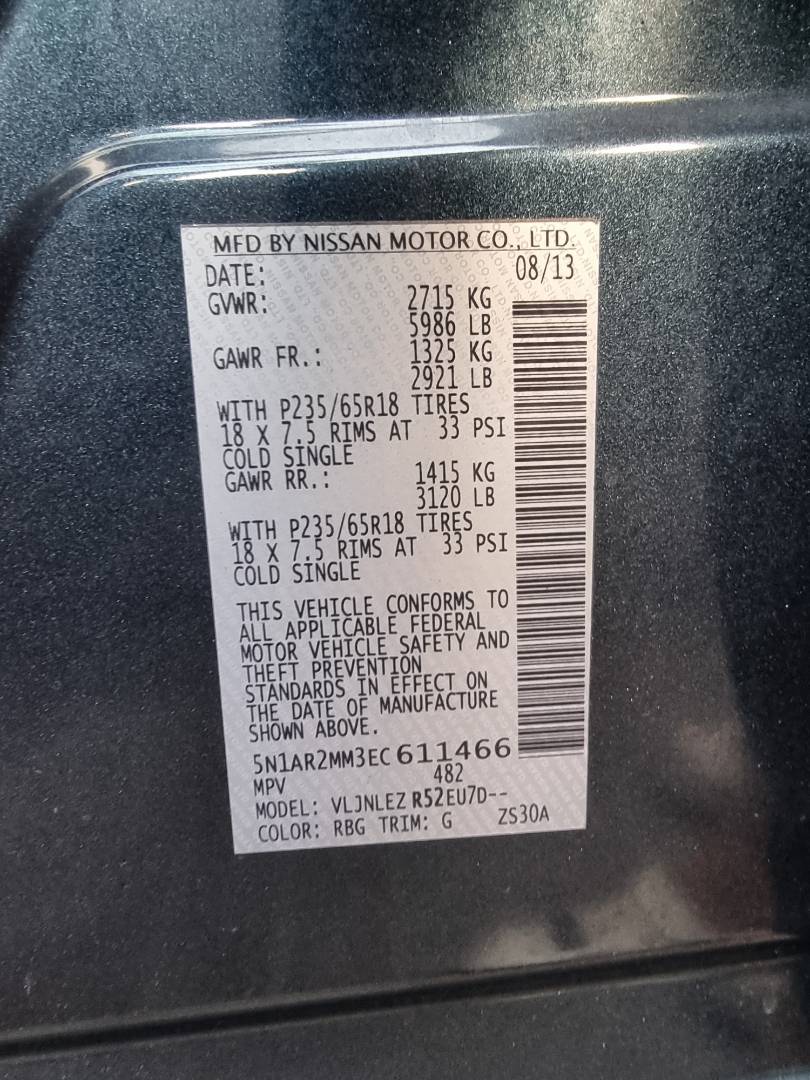 2014 NISSAN PATHFINDER — 203425 Miles — Lot 125487 — Ind. 12 - Marhaba Auctions Used Cars - Image 9