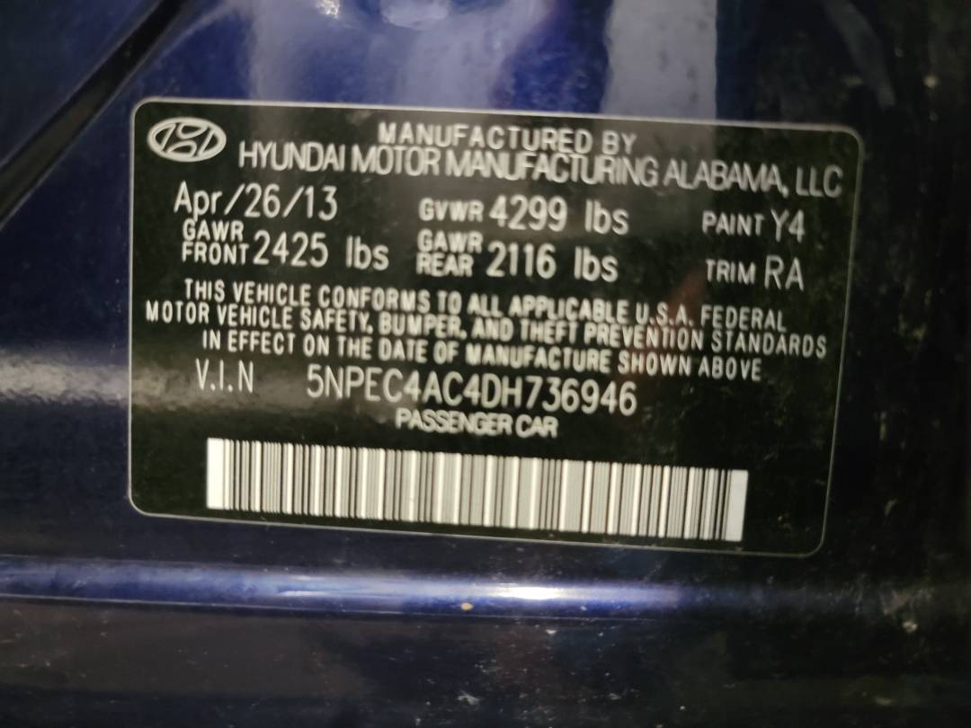 2013 HYUNDAI SONATA — 168150 Miles — Lot 830668 — Main - Marhaba Auctions Used Cars - Image 10