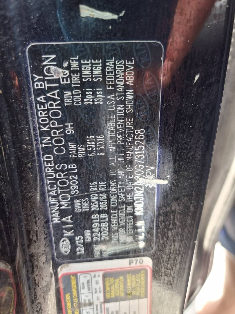 2016 KIA SOUL — 120353 Miles — Lot 124587 — Souq - Marhaba Auctions Used Cars - Image 8