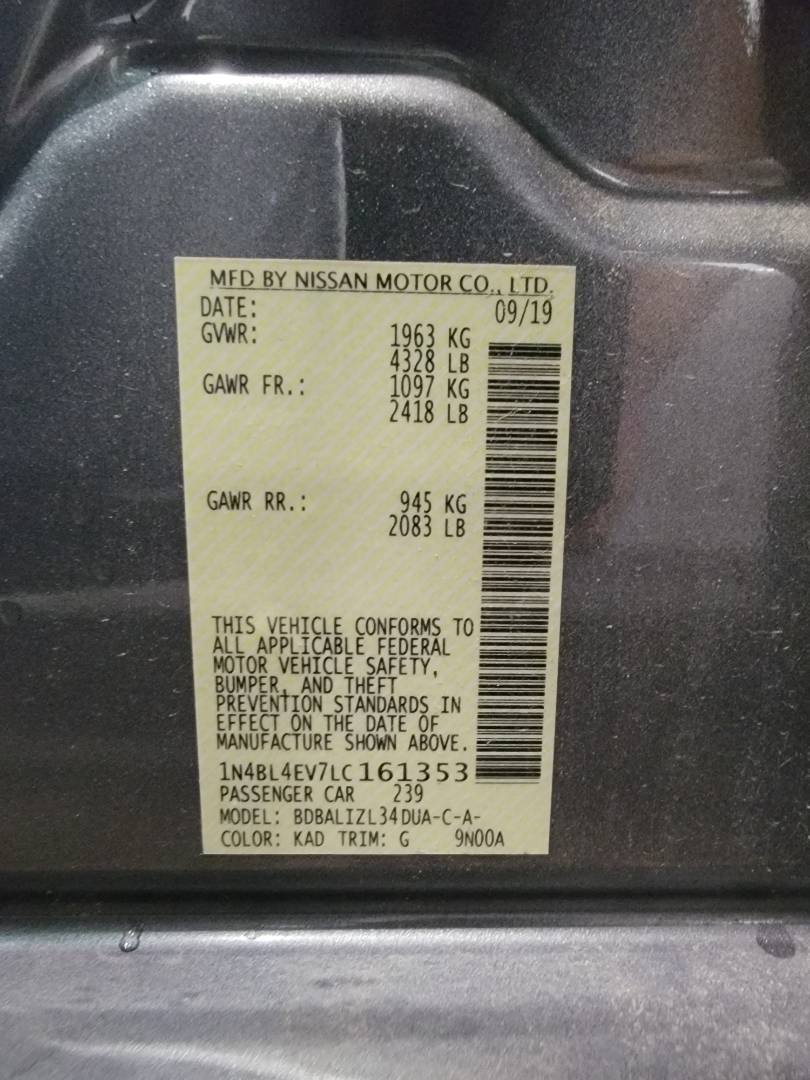 2020 NISSAN ALTIMA — 88241 Miles — Lot C161353 — Main - Marhaba Auctions Used Cars - Image 10