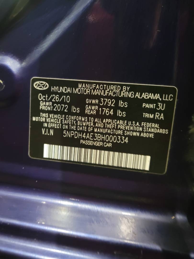 2011 HYUNDAI ELANTRA — 183666 Miles — Lot 000334 — Main - Marhaba Auctions Used Cars - Image 11