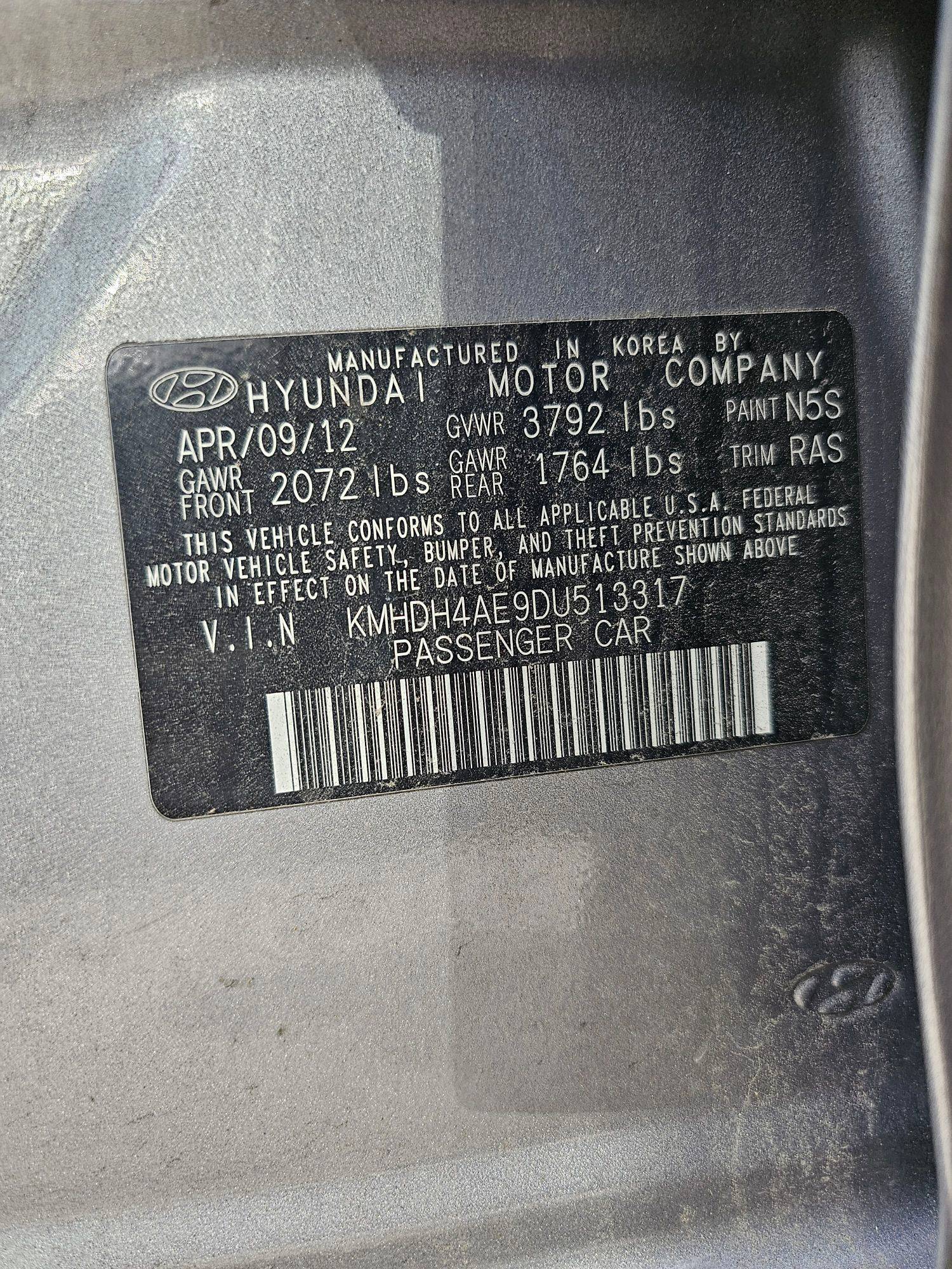 2013 HYUNDAI ELANTRA — 170317 Miles — Lot 53431615 — Souq - Marhaba Auctions Used Cars - Image 11