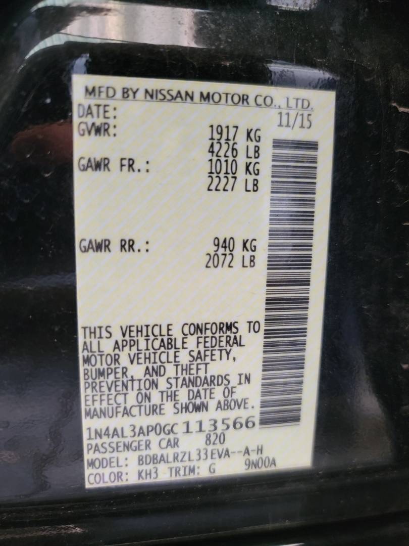 2016 NISSAN ALTIMA — 87604 Miles — Lot 36458956 - Marhaba Auctions Used Cars - Image 10