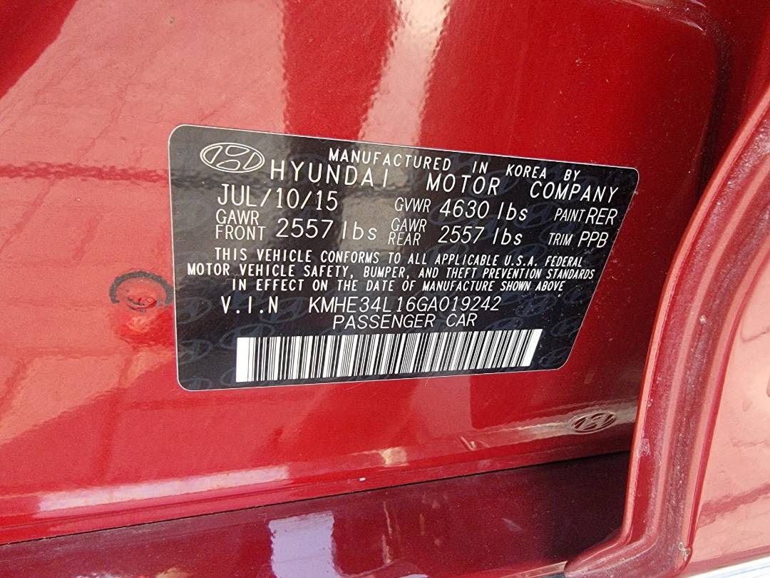 2016 HYUNDAI SONATA — 144709 Miles — Lot GA019242 — Ind. 12 - Marhaba Auctions Used Cars - Image 8
