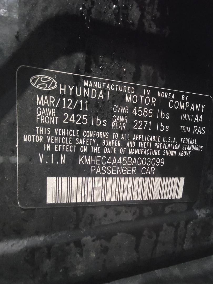 2011 HYUNDAI SONATA — 178666 Miles — Lot 78473403 - Marhaba Auctions Used Cars - Image 9
