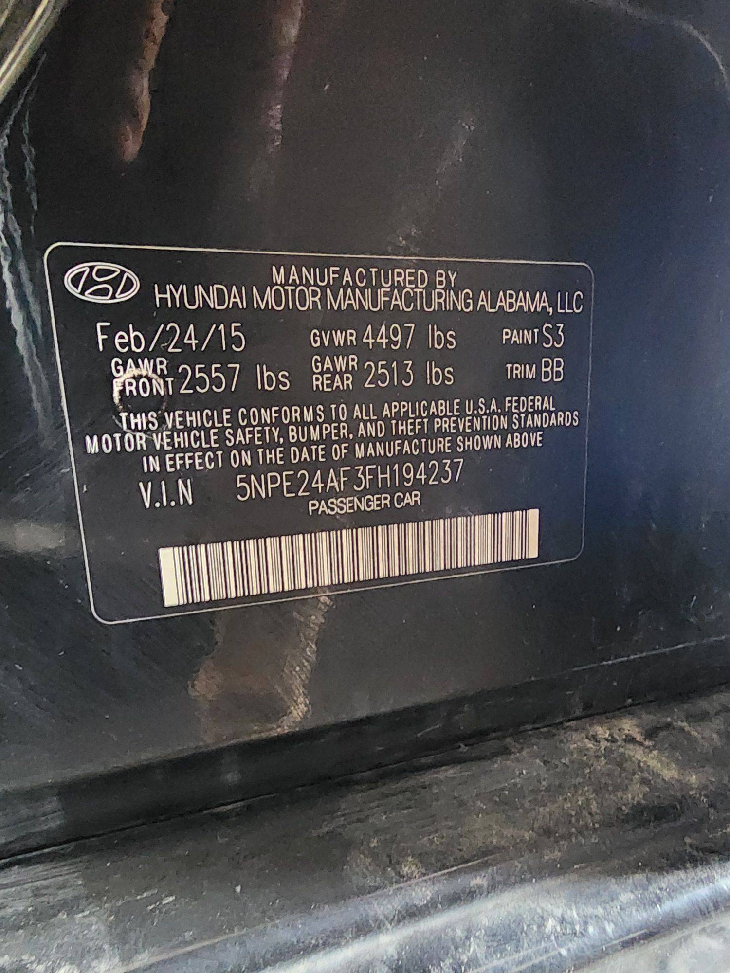2015 HYUNDAI SONATA — 110753 Miles — Lot 74566153 — Ind. 12 - Marhaba Auctions Used Cars - Image 8